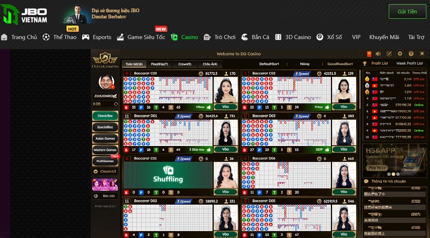 Huong dan cach tham gia sanh Casino DG Jbo